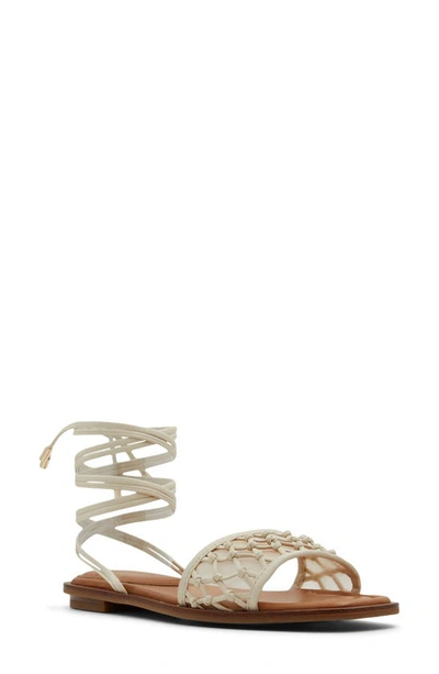 Aldo Women's Seazen Lace-up Ankle-tie Flat Sandals In White