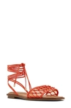 Aldo Women's Seazen Lace-up Ankle-tie Flat Sandals In Orange
