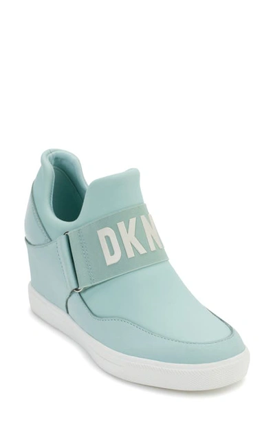 Dkny Women's Cosmos Slip-on Logo Wedge Sneakers In Sage