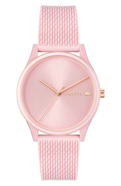 Lacoste Women's Crocodelle Pink Silicone Strap Watch 36mm