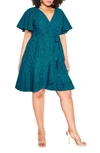 City Chic Trendy Plus Size Sweet Love Lace Dress In Teal