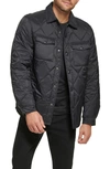 Calvin Klein Water Resistant Quilted Shirt Jacket In Black