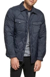 Calvin Klein Water Resistant Quilted Shirt Jacket In Navy