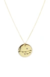 Panacea Zodiac Pendant Necklace In Gold Virgo