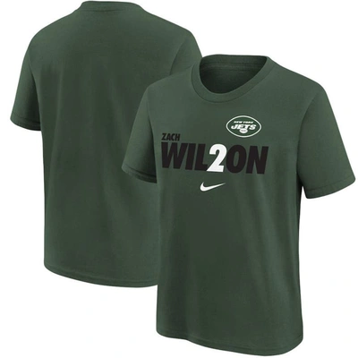 Nike Kids' Youth Zach Wilson Green New York Jets Local Pack Player Graphic T-shirt