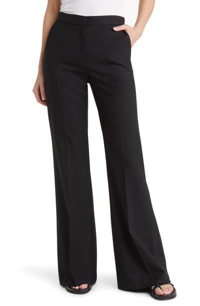 Argent Stretch Wool Flare Trousers In Black