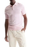 Soft Cloth Pacific Tipped Cotton & Silk Jersey Polo In Gossamer Pink