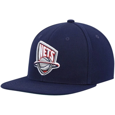 Mitchell & Ness Men's  Navy New Jersey Nets Hardwood Classics Team Ground 2.0 Snapback Hat