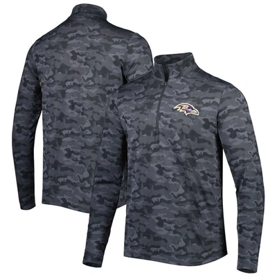 Antigua Black Baltimore Ravens Brigade Quarter-zip Sweatshirt