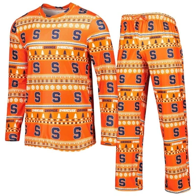 Concepts Sport Men's  Orange Syracuse Orange Swivel Long Sleeve T-shirt And Trousers Sleep Set
