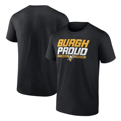 Fanatics Branded Black Pittsburgh Penguins Hometown Collection Burgh Proud T-shirt