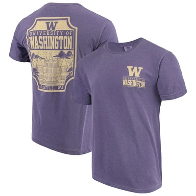 Image One Purple Washington Huskies Comfort Colours Campus Icon T-shirt