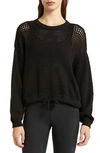 Sweaty Betty Tides Open Stitch Pullover In Black