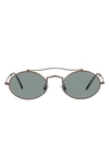 Armani Exchange 51mm Oval Sunglasses In Matte Bronze
