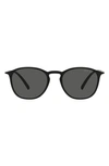 Armani Exchange 52mm Square Sunglasses In Matte Black