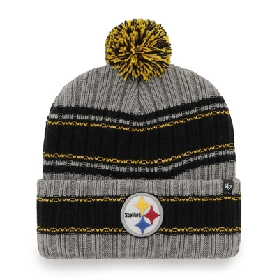 47 '  Graphite Pittsburgh Steelers Rexford Cuffed Knit Hat With Pom