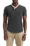 Buck Mason Curve Hem Cotton Slub T-shirt In Coal