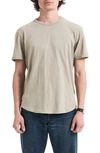 Buck Mason Curve Hem Cotton Slub T-shirt In Concrete