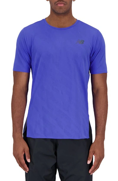 New Balance Q Speed Icex Jacquard T-shirt In Marine Blue