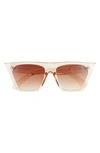 Aire Quasar 58mm Cat Eye Sunglasses In Nude / Brown Grad