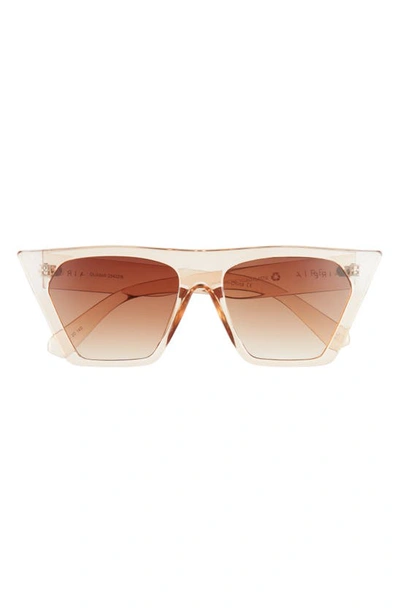 Aire Quasar 58mm Cat Eye Sunglasses In Nude / Brown Grad