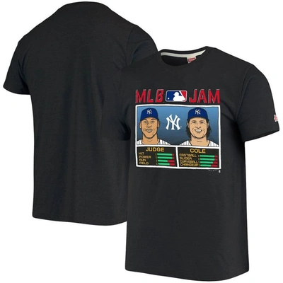 Homage Men's Gerrit Cole Aaron Judge Heathered Charcoal New York Yankees Mlb Jam Player Tri-blend T-shirt In Heather Charcoal