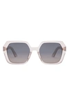 Dior Midnight 56mm Gradient Square Sunglasses In Matte Pink / Gradient Roviex