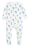 1212 Babies' The Organic Fitted Organic Cotton One-piece Pajamas In White