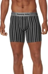 Tommy John Second Skin 6-inch Boxer Briefs In Black Multi Pinstripe