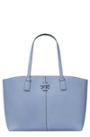 Tory Burch Mcgraw Leather Tote In Bluewood