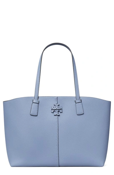 Tory Burch Mcgraw Leather Tote In Bluewood