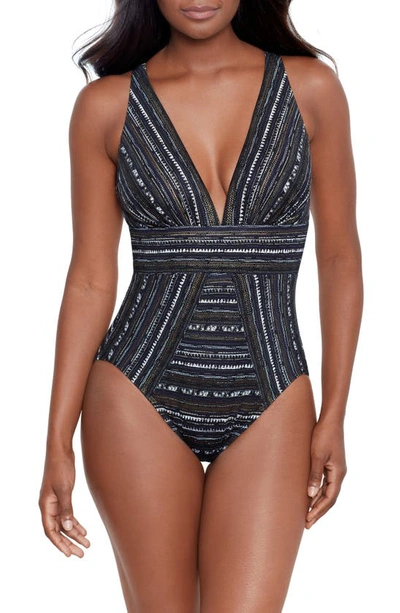 Miraclesuit Cypher Odyssey One-piece Swimsuit In Black/ Multi