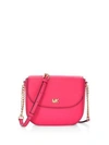 Michael Michael Kors Half Dome Leather Crossbody Bag In Ultra Pink