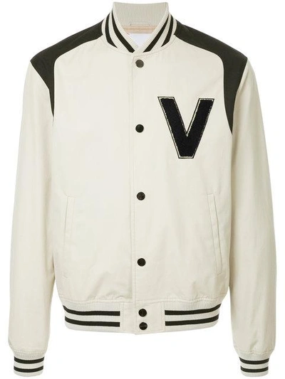 Ports V Logo Bomber Jacket In Neutrals