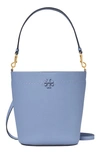 Tory Burch Mcgraw Leather Bucket Bag In Bluewood