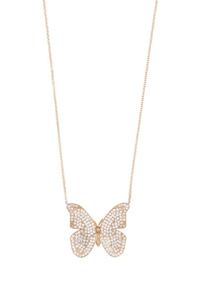 Bony Levy Diamond Butterfly Pendant Necklace In 18k Rose Gold