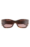 Dior Pacific 53mm Square Sunglasses In Dark Havana / Bordeaux