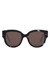 Dior Wil 54mm Butterfly Sunglasses In Havana/brown Solid