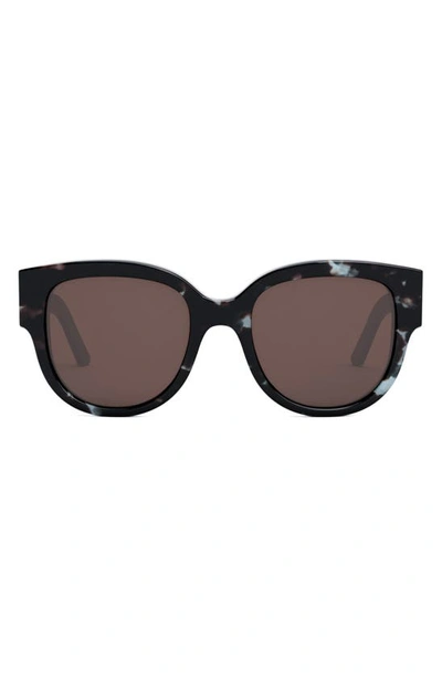 Dior Wil 54mm Butterfly Sunglasses In Havana/brown Solid