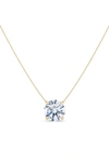 Hautecarat Round Brilliant Lab-created Diamond Pendant Necklace In 18k Yellow Gold