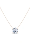 Hautecarat Round Brilliant Lab-created Diamond Pendant Necklace In 18k Rose Gold