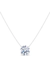 Hautecarat Round Brilliant Lab-created Diamond Pendant Necklace In 18k White Gold