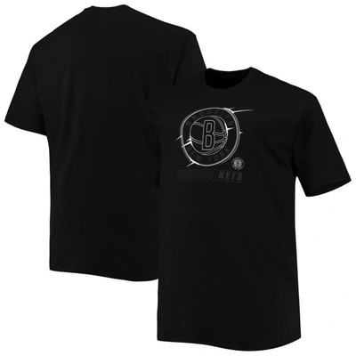 Profile Men's Black Brooklyn Nets Big And Tall Pop T-shirt