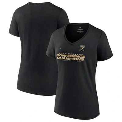 Fanatics Branded Black Lafc 2022 Mls Western Conference Champions Locker Room V-neck T-shirt