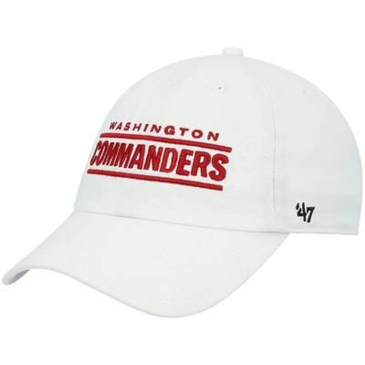 47 ' White Washington Commanders Script Clean Up Adjustable Hat