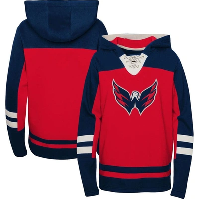 Outerstuff Kids' Youth Red Washington Capitals Ageless Revisited Home Lace-up Pullover Hoodie