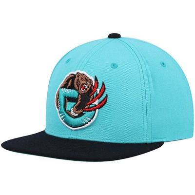 Mitchell & Ness Turquoise/black Vancouver Grizzlies Hardwood Classics Team Two-tone 2.0 Snapback Hat In Turquoise,black