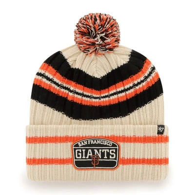 47 ' Natural San Francisco Giants Home Patch Cuffed Knit Hat With Pom