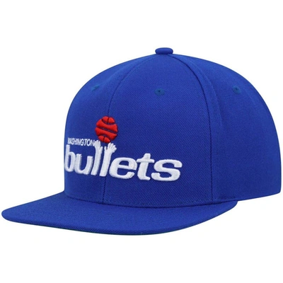 Mitchell & Ness Men's  Blue Washington Bullets Hardwood Classics Team Ground 2.0 Snapback Hat