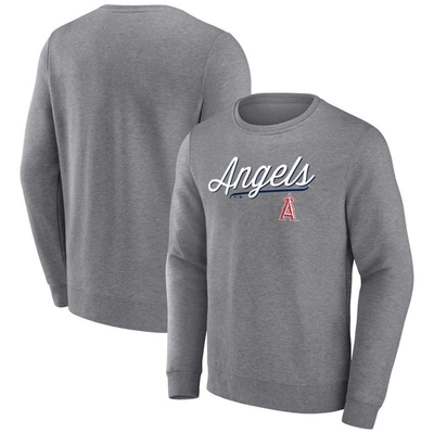 Fanatics Branded Heather Gray Los Angeles Angels Simplicity Pullover Sweatshirt